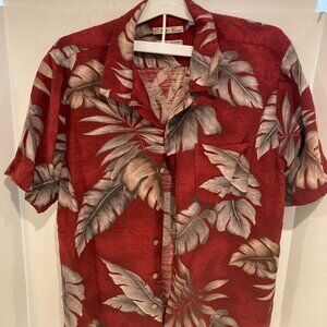 BATEK BAY MENS SILK HAWAIIAN SHIRT SIZE L